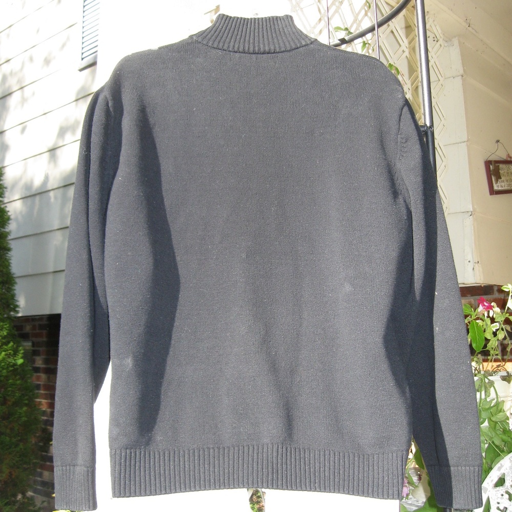 OSCAR DE LA RENTA MEN'S BLACK/GRAY ARGYLE SWEATER - Picture 5 of 8